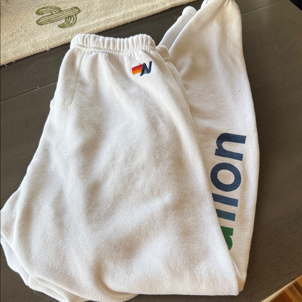 White Aviator Nation Sweatpants